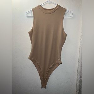 Cream Ribbed bodysuit